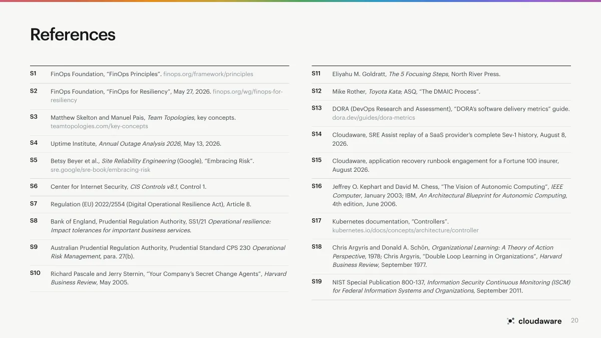 Page 20 of Application-Centric Cloud Operations: References