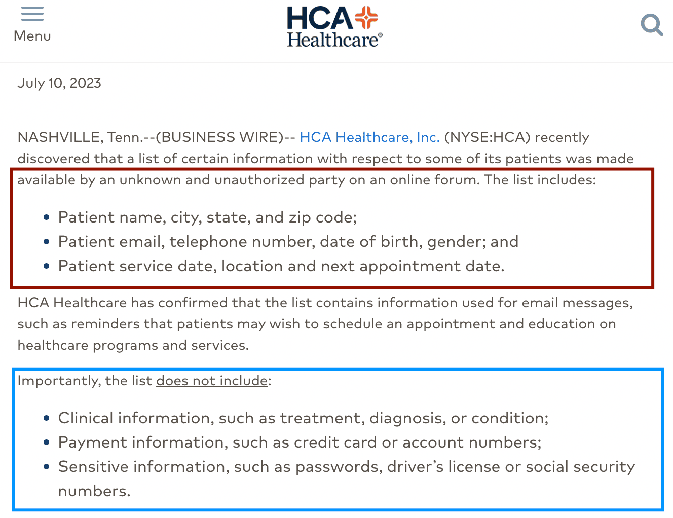 data security breaches in healthcare