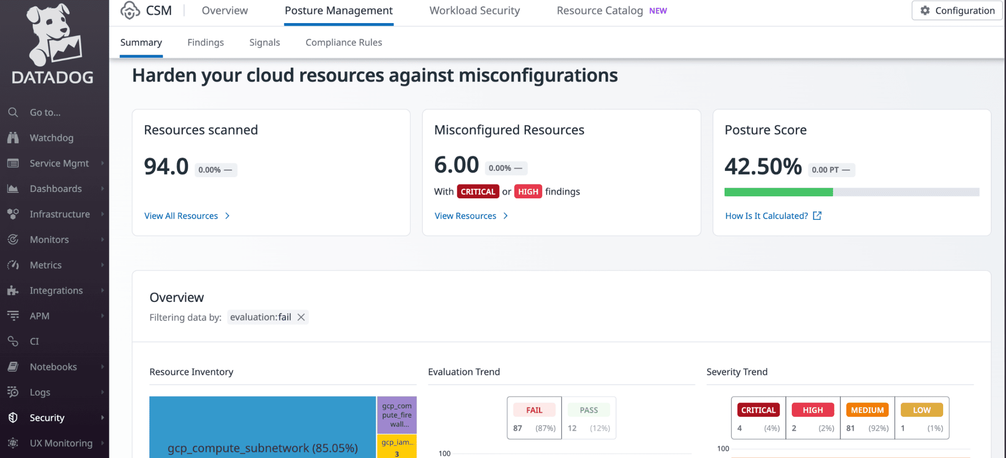 datadog cloud security posture management