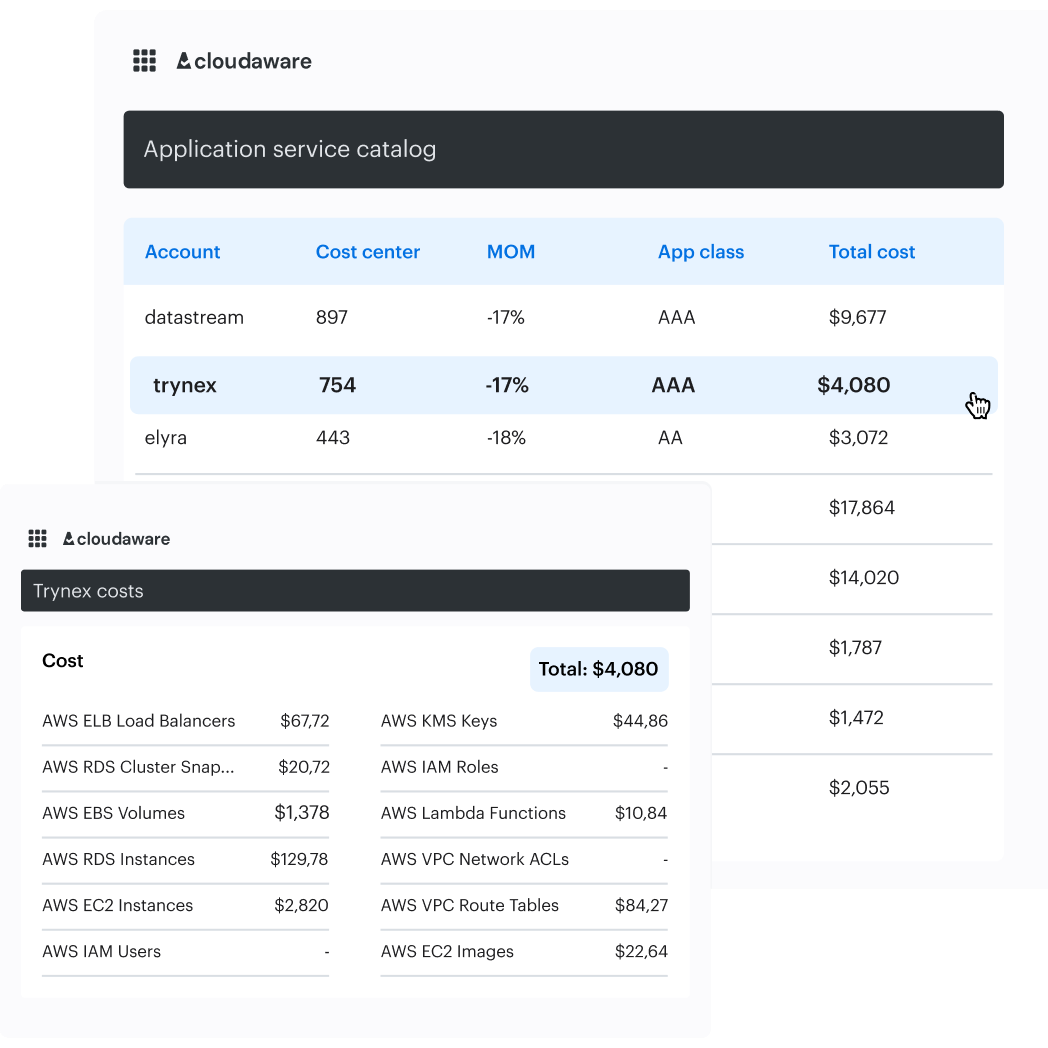 Cloudaware service catalog