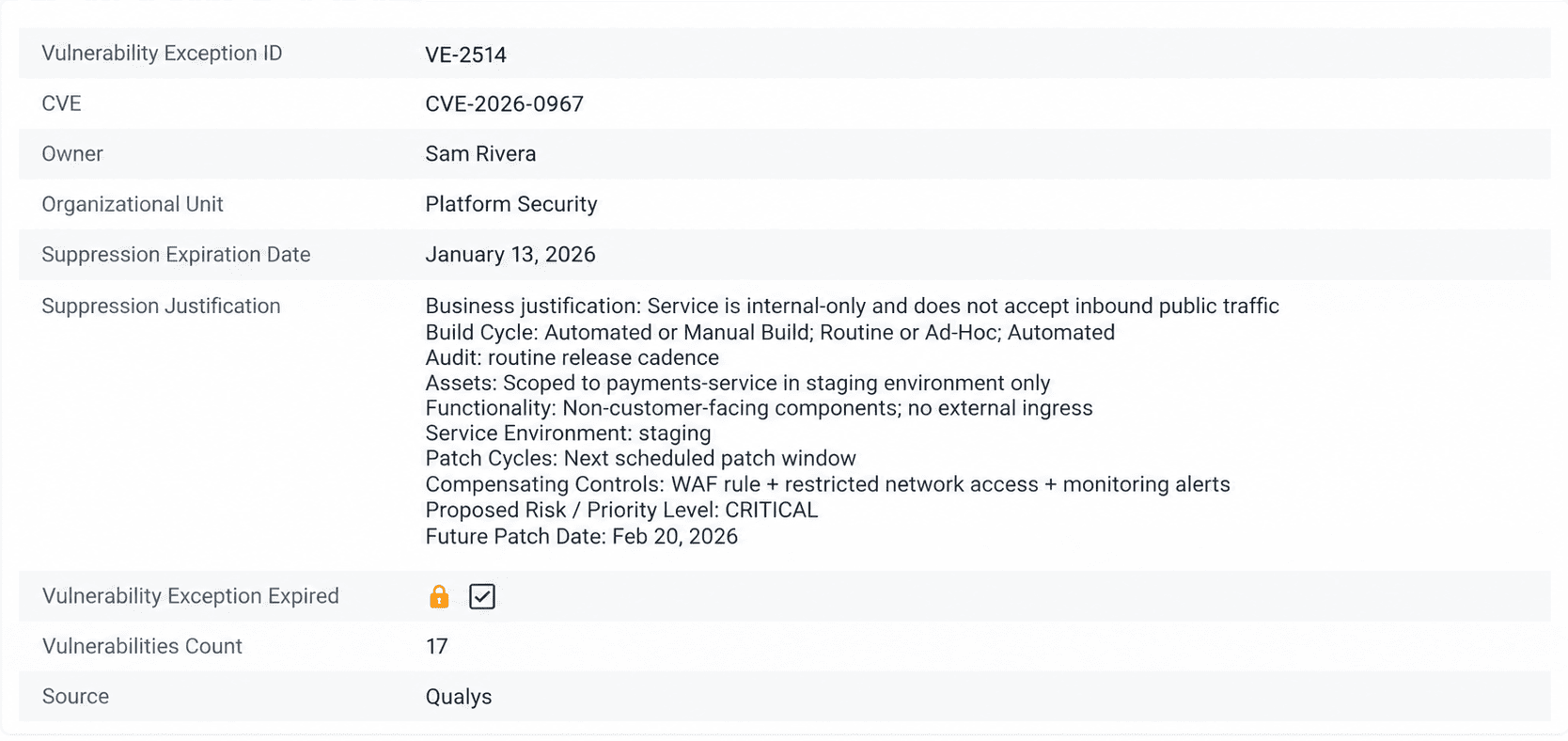 vulnerability management policy example